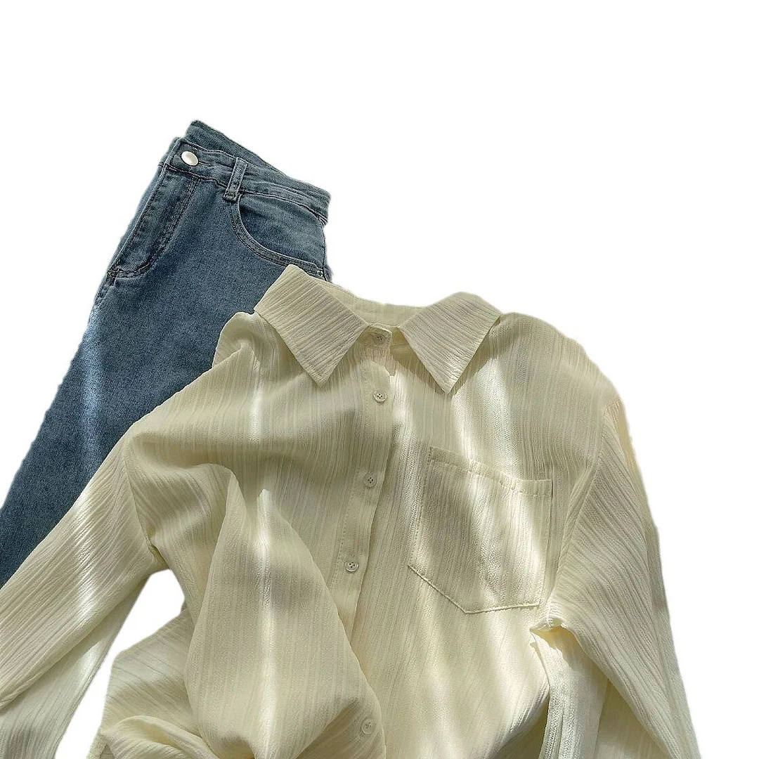 Athvotar Athvotar Design Texture-Sensitive Version Of Long-Sleeved Shirt Women's Spring And Autumn New Fresh Loose Sunscreen Clothes