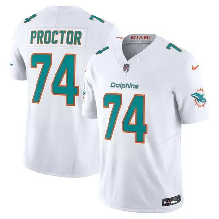 Men's Miami Dolphins #74 Kadyn Proctor White 2026 NFL Draft Vapor F.U.S.E. Limited Jersey