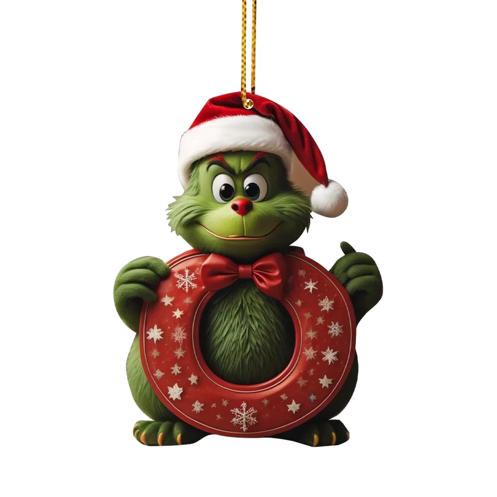 Christmas Acrylic Grinch Xmas Tree Hanging Ornament Hanging Green Monster Decor