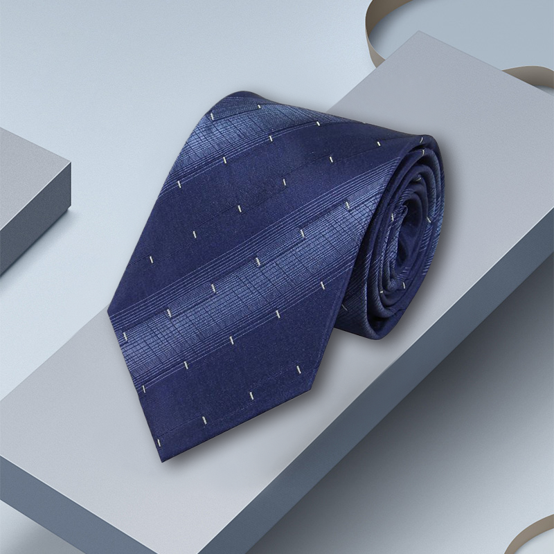 Cravate en soie bleue pour hommes de 8 cm- SOIE PLUS