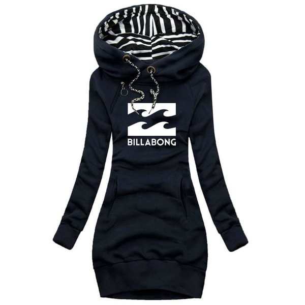 New Women's Hooded Long Sleeved Dresses Print Long Sleeve Hoodie Casual Skirt Hooded Pullover Pocket Sweater Dress - Shop Trendy Women's Fashion | TeeYours