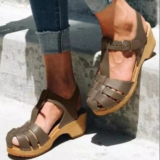 Women'S Vintage High Heel Clog Sandals