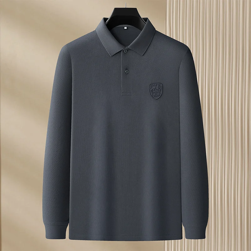 Autumn New Long Sleeved Pure Cotton Embroidered Polo
