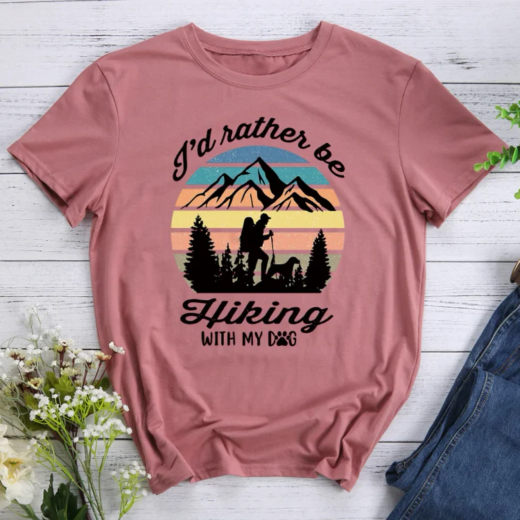 AL™  I'd rather be hiking with my dog  Hiking Tee -013260-Annaletters