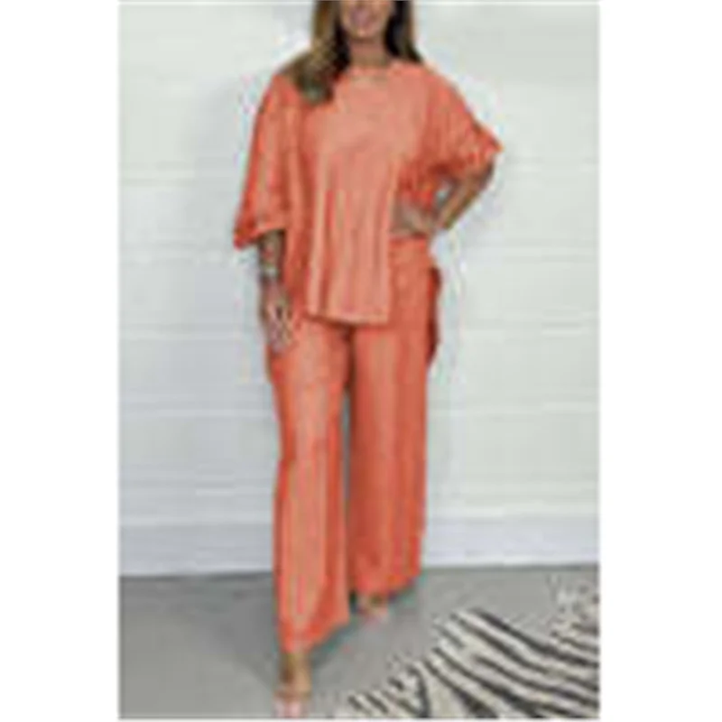 Athvotar Athvotar And Autumn 2025 New Wide Legs Trousers Casual Fashion Loose Top Size Two Sets