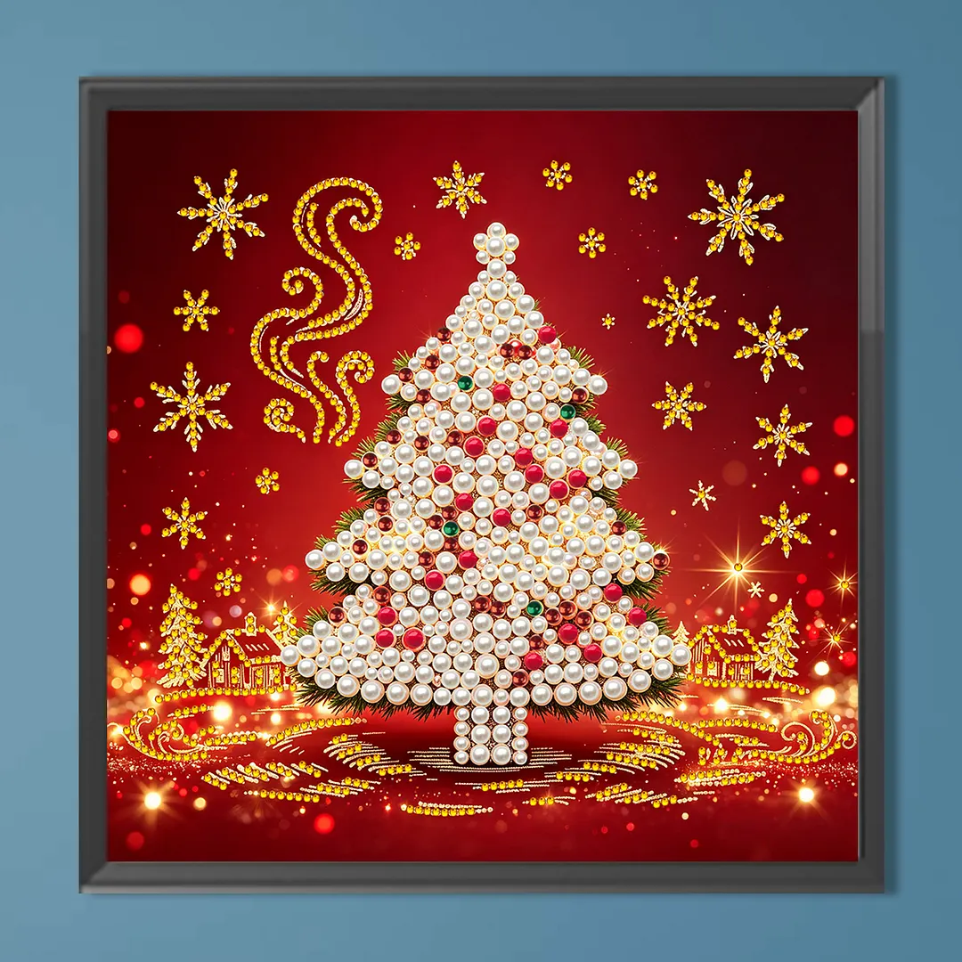 Tree DIY Pearl Painting Bead Art Kit Frameless Canvas 30x30cm