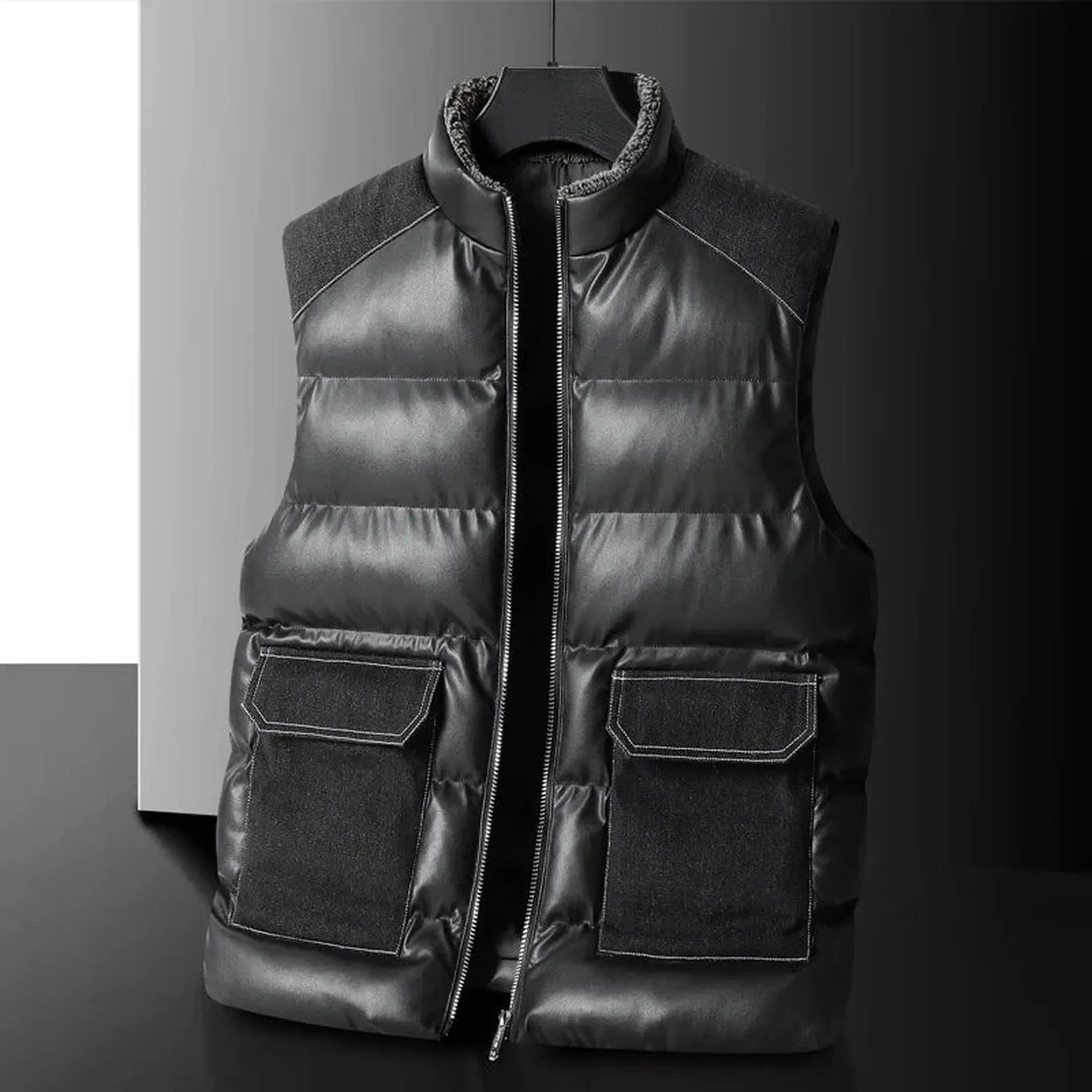 Men's Padded Gilet &ndash; Quilted Insulated Vest with Stand Collar