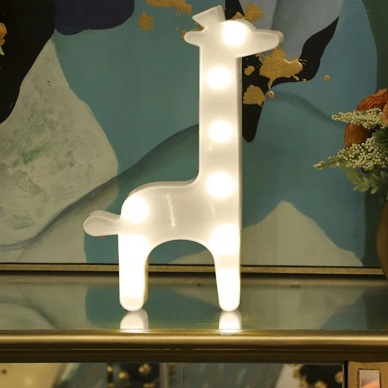 Plastic Cartoon Art Wall Lamp Minimalist Battery Powered LED Nightstand Lighting
