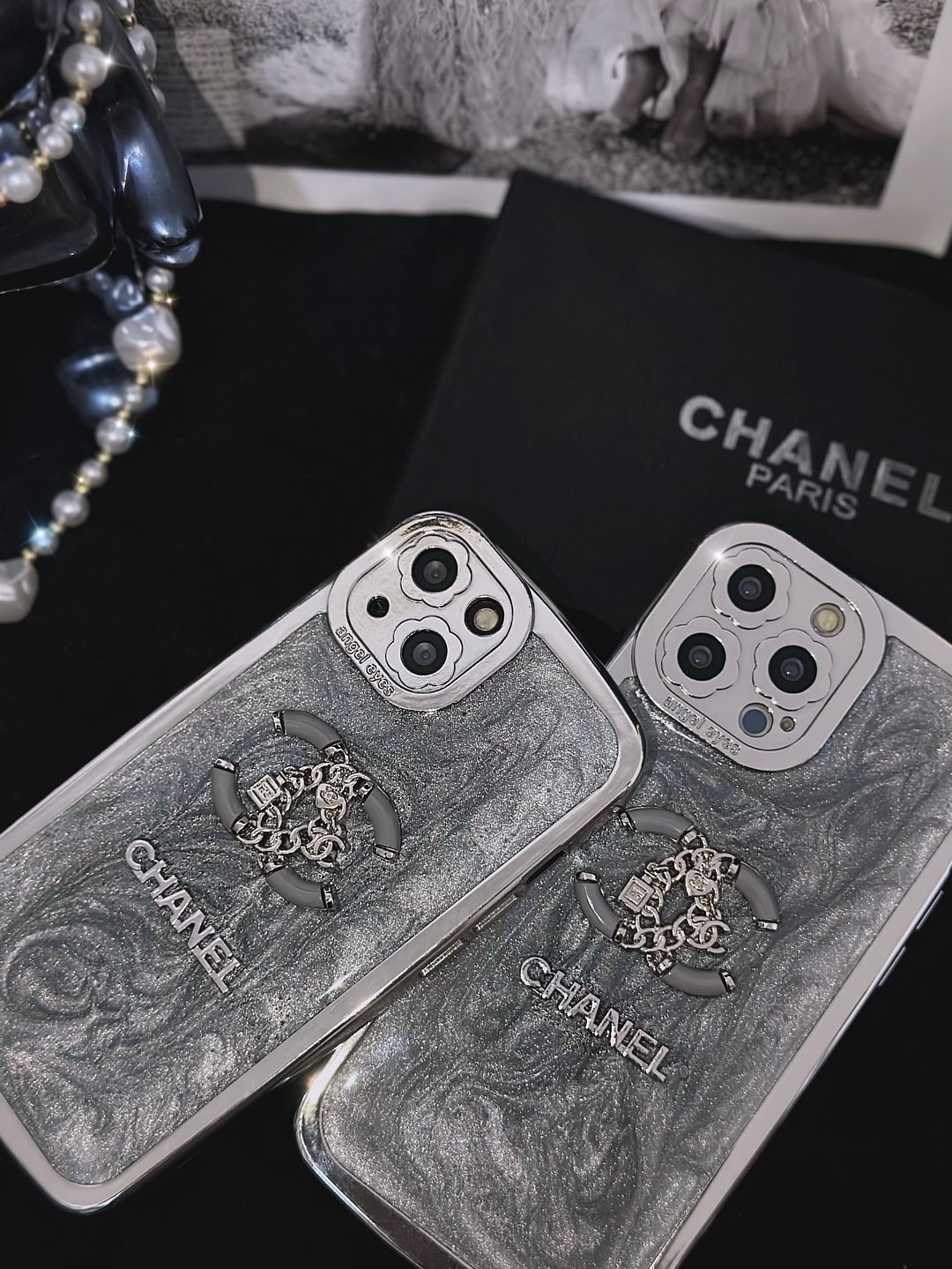 Luxurious Chanel Electroplated Mobile iPhone Case Protective Cover