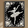 Ballet Girl Premium 5D Diamond Painting Kit Black & White Pearls painting Sparkling Special Shaped Diamond painting