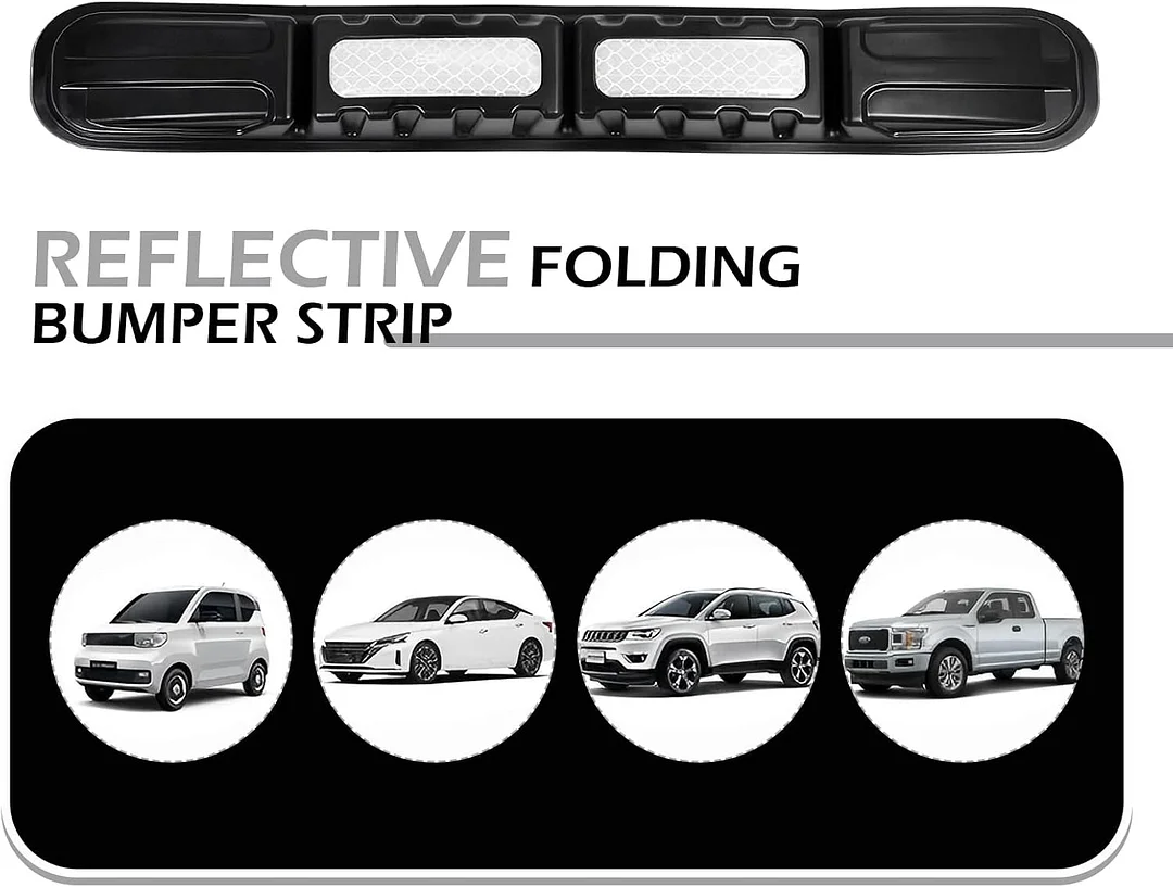 Car bumper protection strip, anti-collision foldable bumper protection strip, with strong reflective patches