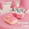 SIKAI 100% Recycle Super Cute Pinky Crocodile Silicone Case For Airpods Pro 1 2 Airpods 3 Protective Cover Earphone Case For Air Pods Pro BUY 1 GET 1 FREE SIKAI CASE