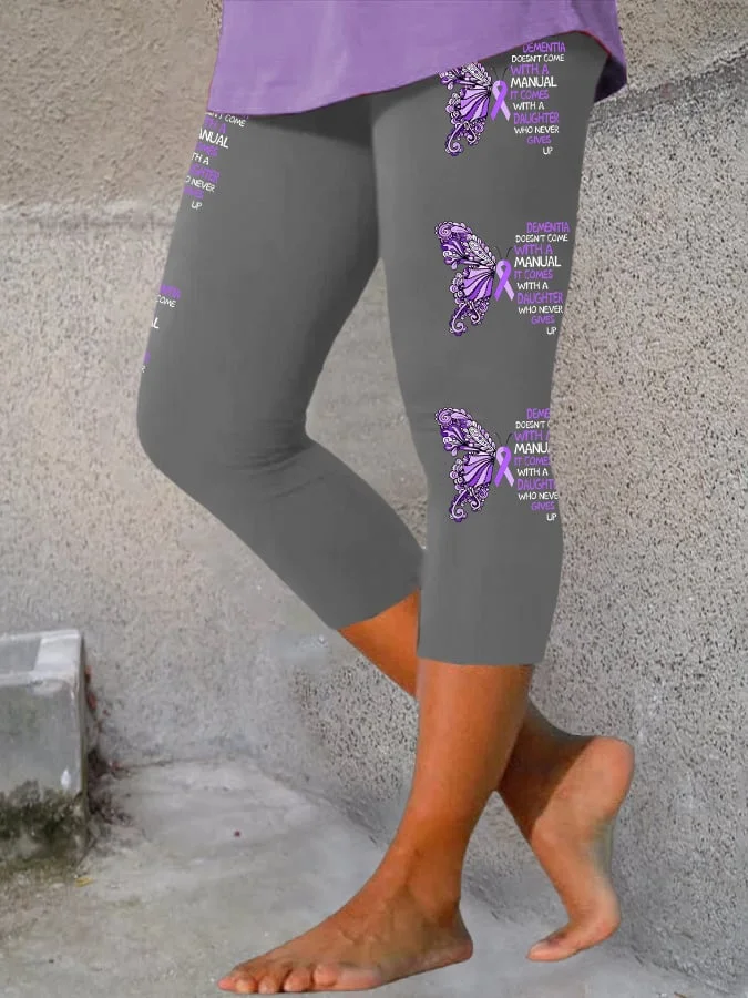 Women's End Alzheimer's Print Casual Leggings socialshop