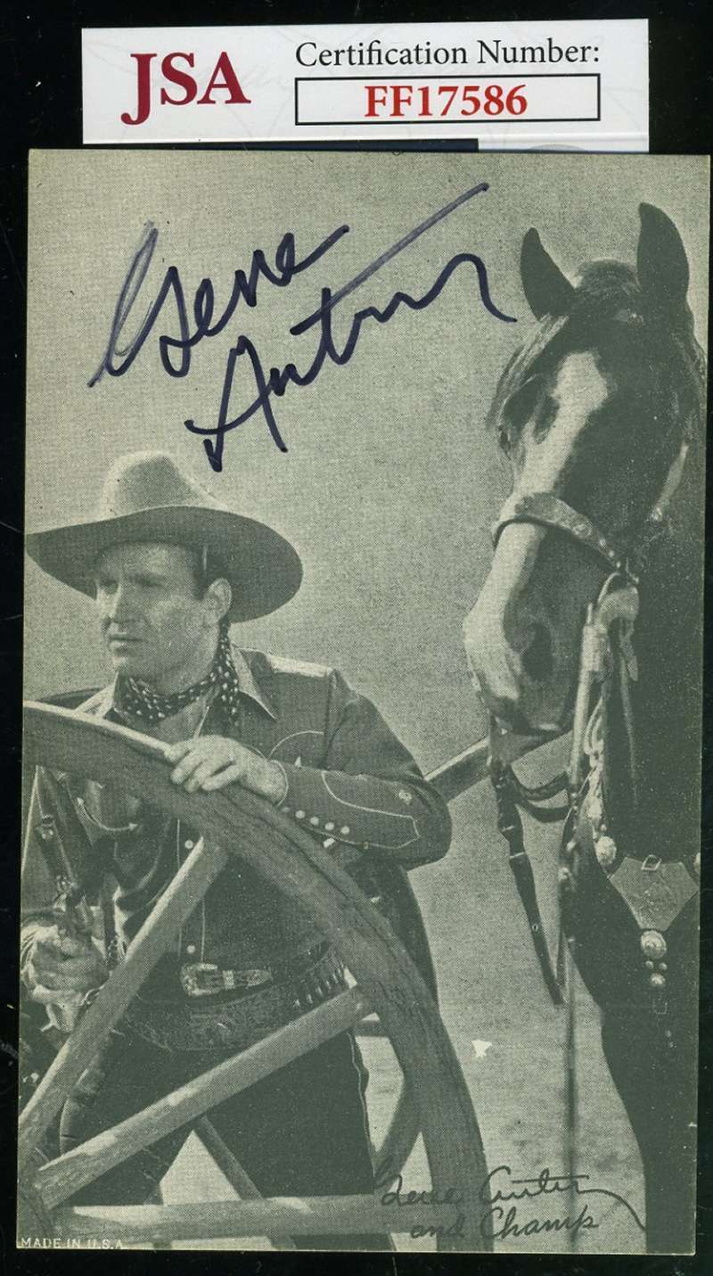 Gene Autry Jsa Coa Autograph Exhibit Photo Poster painting Hand Signed