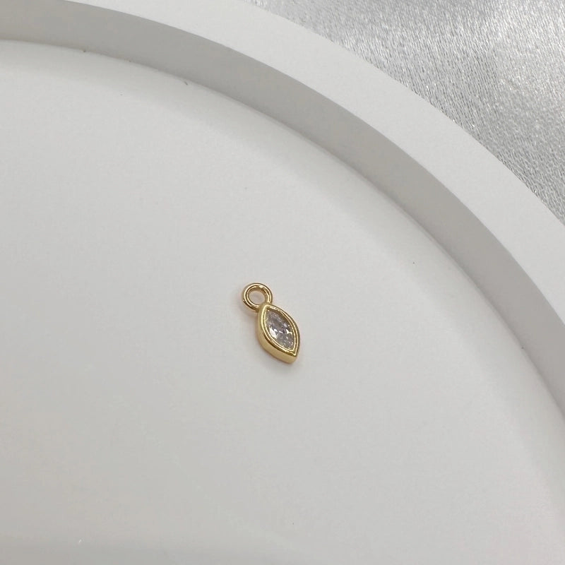 1 Piece 925 Sterling Silver Zircon 22K Gold Plated Rhodium Plated Round Dots Water Droplets Heart Shape Pendant