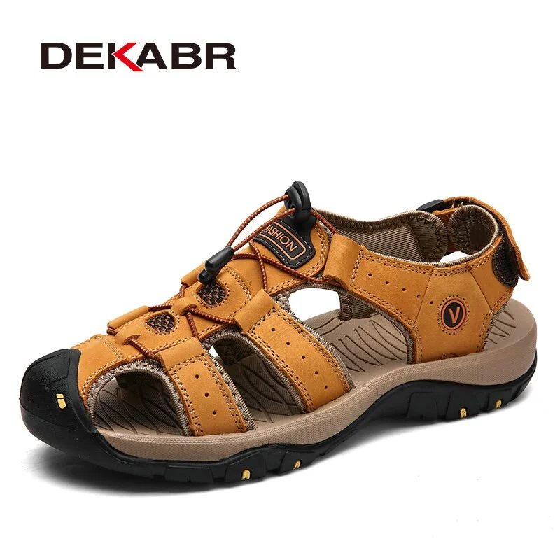 DEKABR New Male Shoes Genuine Leather Men Sandals Summer Men Shoes Beach Sandals Man Fashion Outdoor Casual Sneakers Size 48
