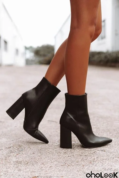 Point Toe High Heel Boots