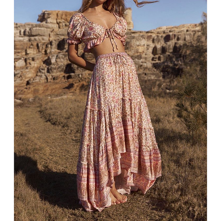 Boho Music Festival Ruffle Set