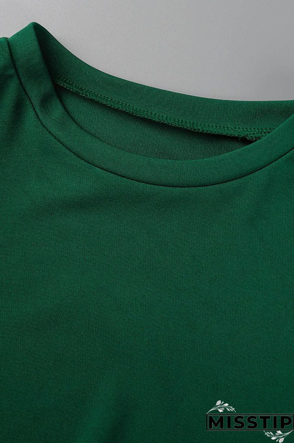 Blue Fashion Casual Solid Basic O Neck Short Sleeve Two Pieces