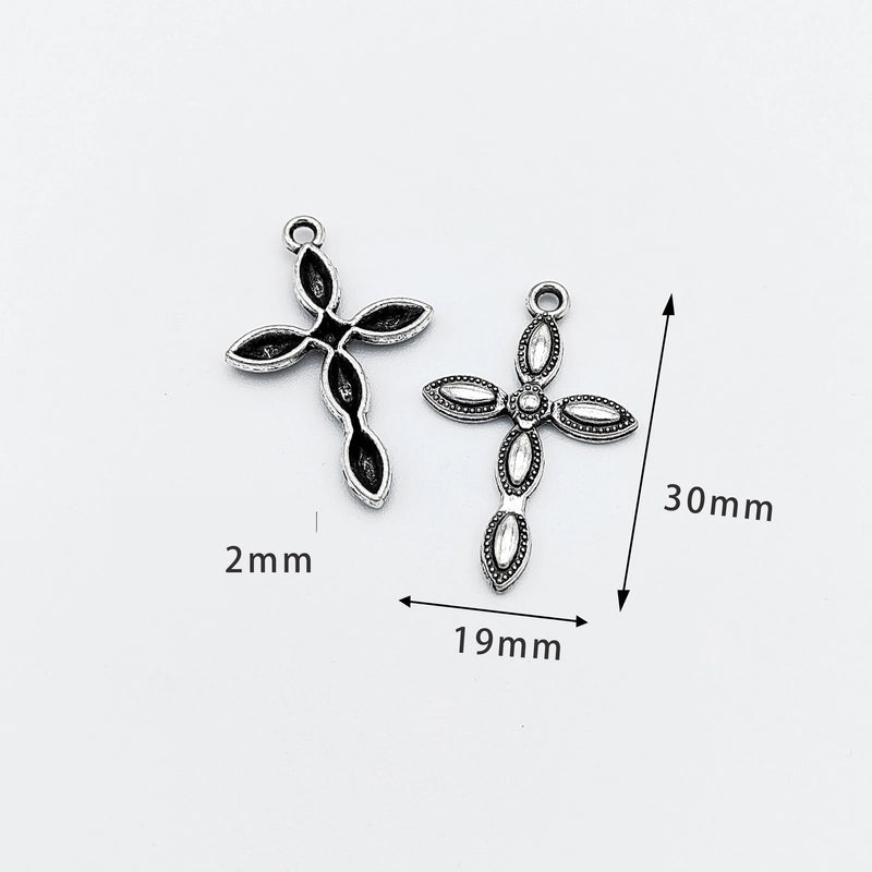 10 Pcs/package Retro Cross Alloy Plating Pendant Jewelry Accessories