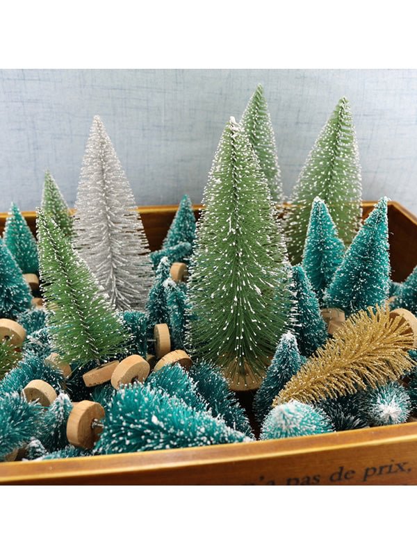 30pcs Artificial Mini Christmas Trees Mini Pine Tree-elleschic