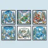 (US Local)6pack Xmas Car-Crystal Rhinestone Diamond Painting(30x30cm)