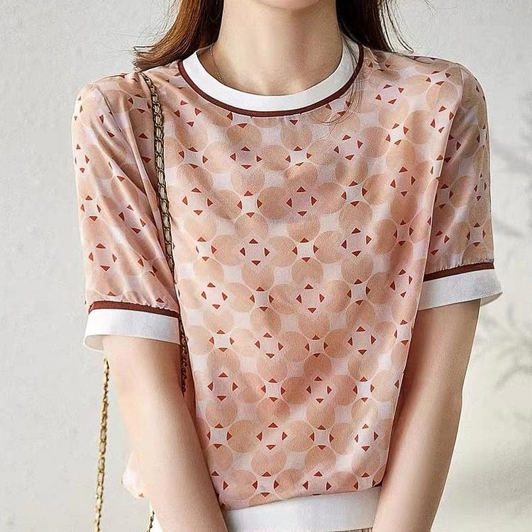 Casual Chiffon Paneled Shirts & Tops QueenFunky