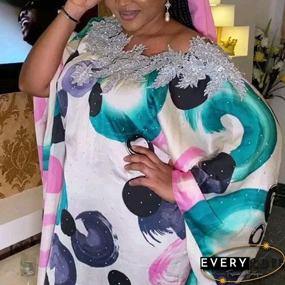 Western Style Round Pattern Smooth Dress