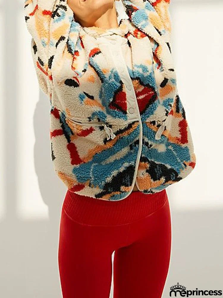 Vintage Long Sleeves Floral Printed Stand Collar Cardigan Outerwear