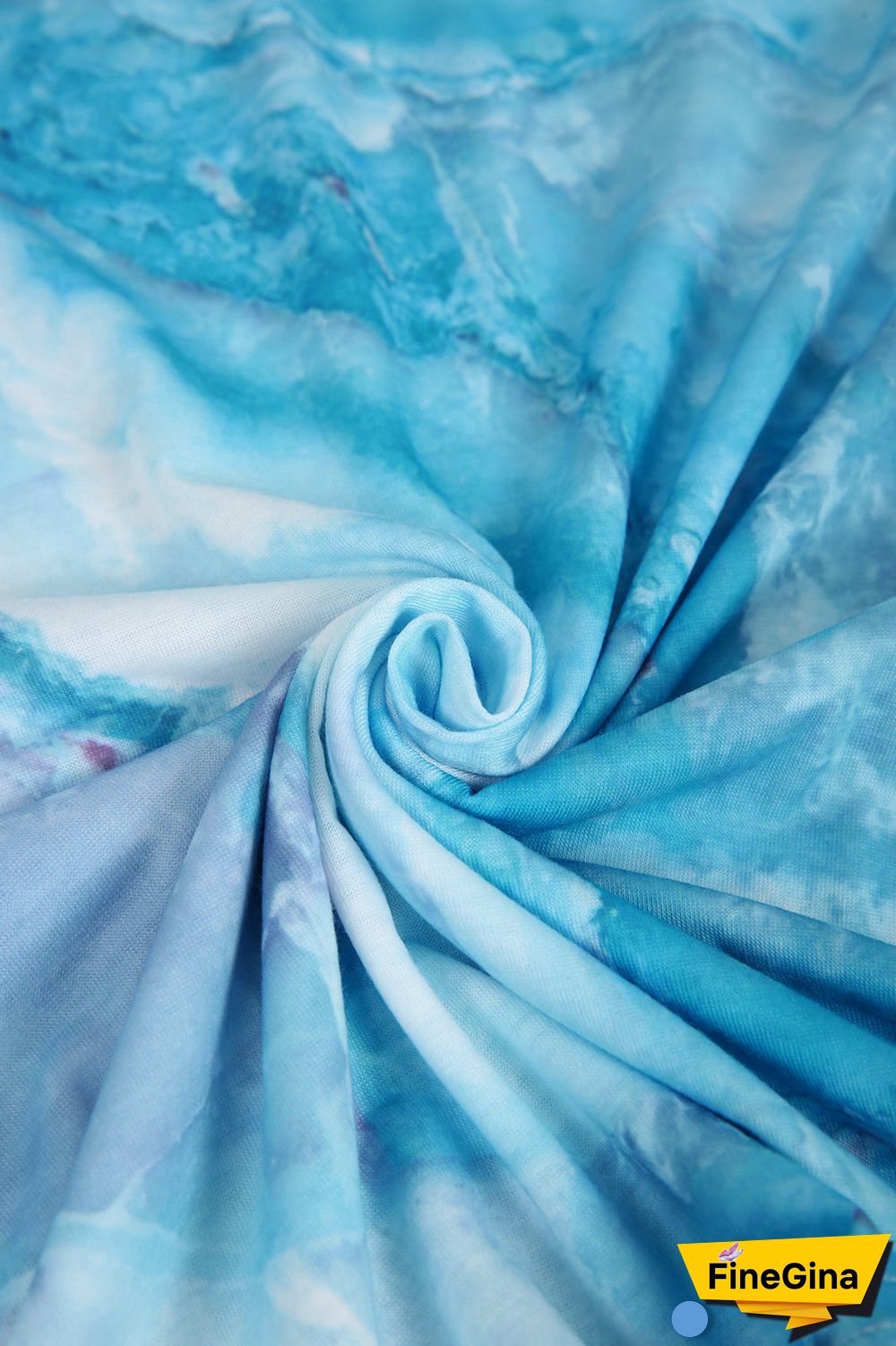 Ocean Dream Blue Marble Print Top