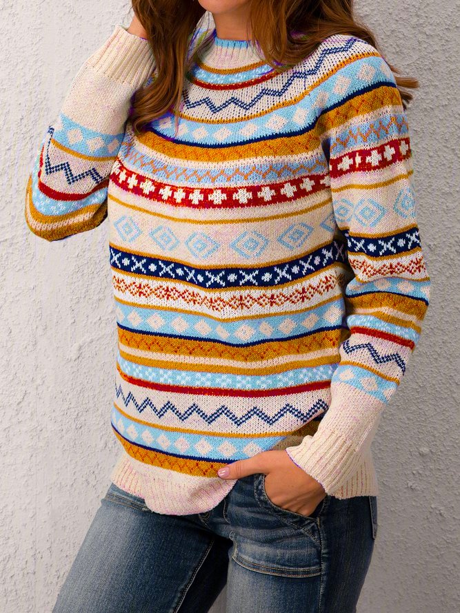 Long Sleeve Color-Block Sweater