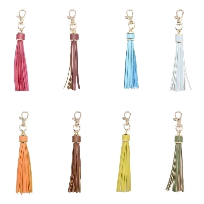 Retro Tassel Pu Leather Alloy Unisex Bag Pendant Keychain
