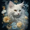 Flower Cat - 11CT Stamped Cross Stitch 40*40cm