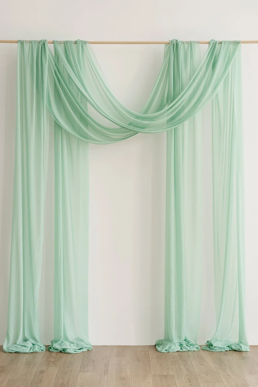 2 Panels Sheer Wedding Arch Draping 30" w x 32ft - 12 Colors