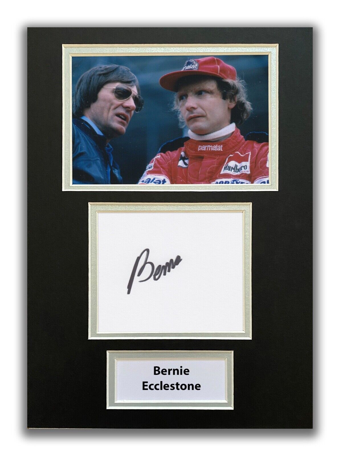 BERNIE ECCLESTONE HAND SIGNED A4 MOUNTED Photo Poster painting DISPLAY - F1 AUTOGRAPH.