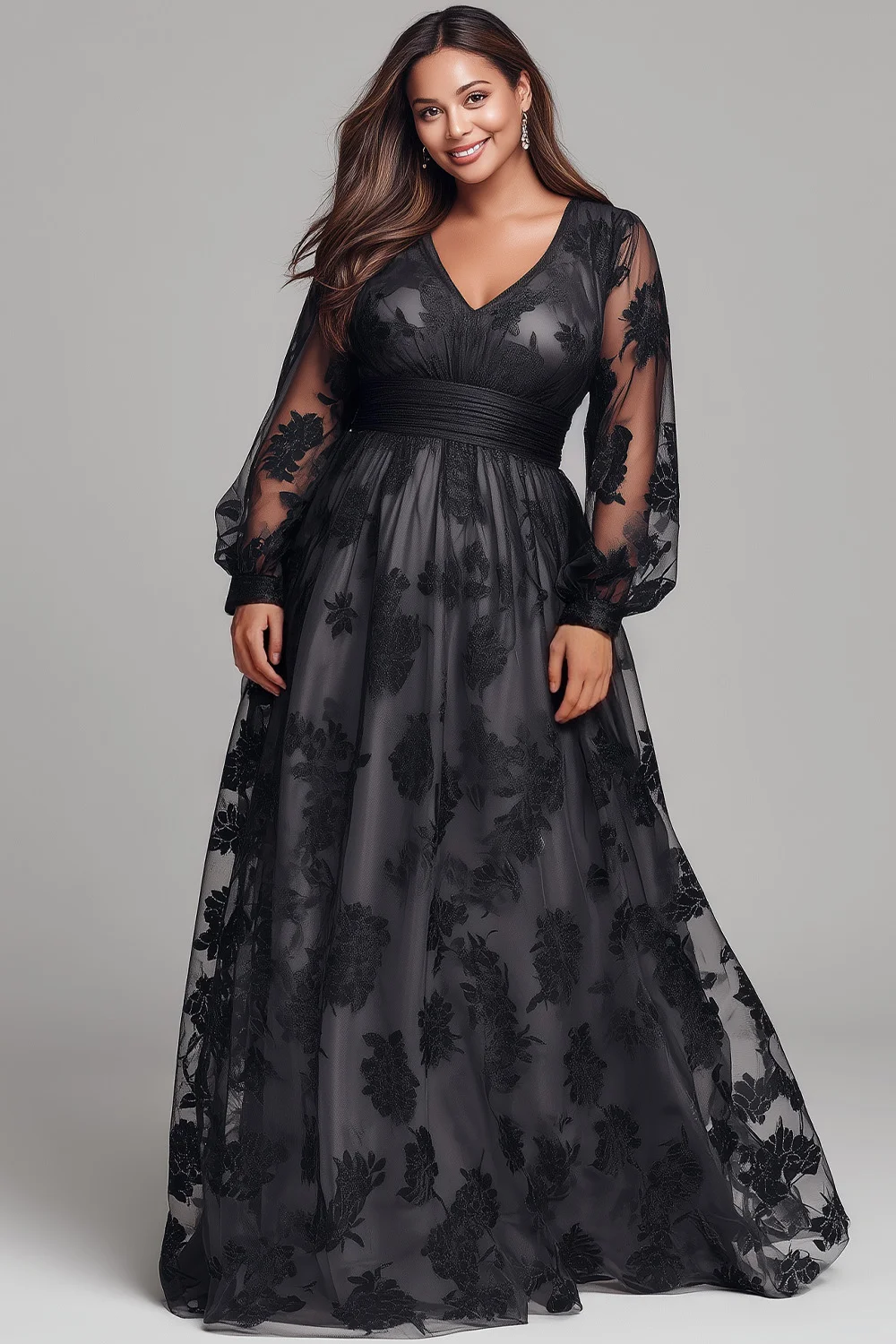 plus size black mother of the bride dresses Plus Size Cover Sleeves Wholesale Mother of Bridesmaids Dresses main image 1