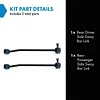 TRQ Rear Sway Bar Stabilizer Link Set Compatible with 2015-2023 Ford Transit-150 Transit-250 Transit-350 Transit-350 HD