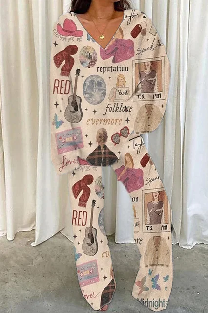 Eras Tour Swiftie Winter Retro Pajama Set