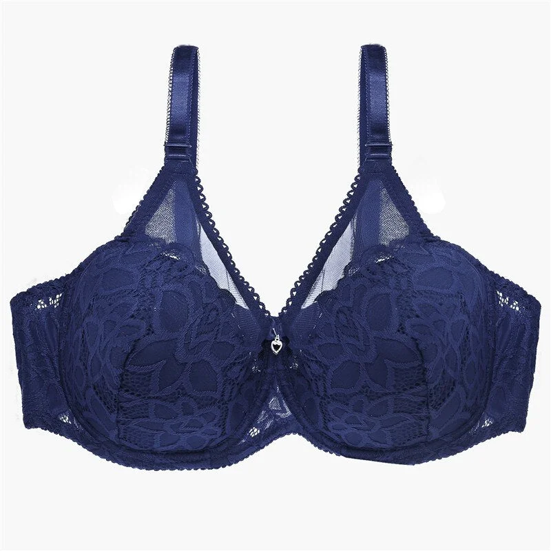 FINETOO Summer Ultrathin Lace Bra Sexy Bras For Women Plus Size Bra Female Lingerie C D Cup Large Size Brassiere Lady Underwear