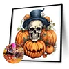 Diamond Painting-DIY Full Round Drill Pumpkin Skull