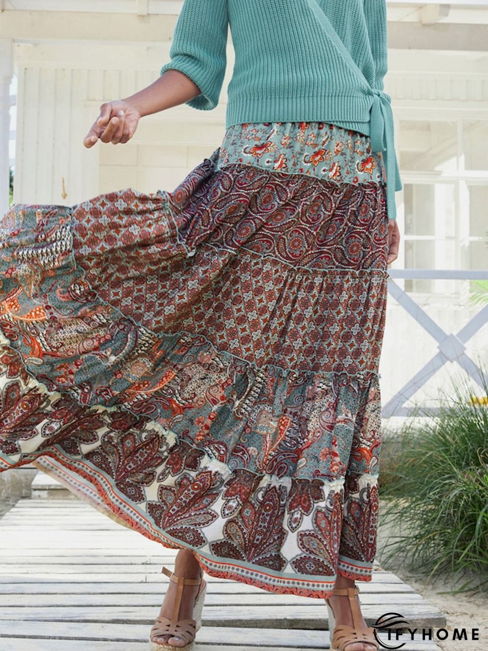 Casual Paisley Loose Skirt | IFYHOME