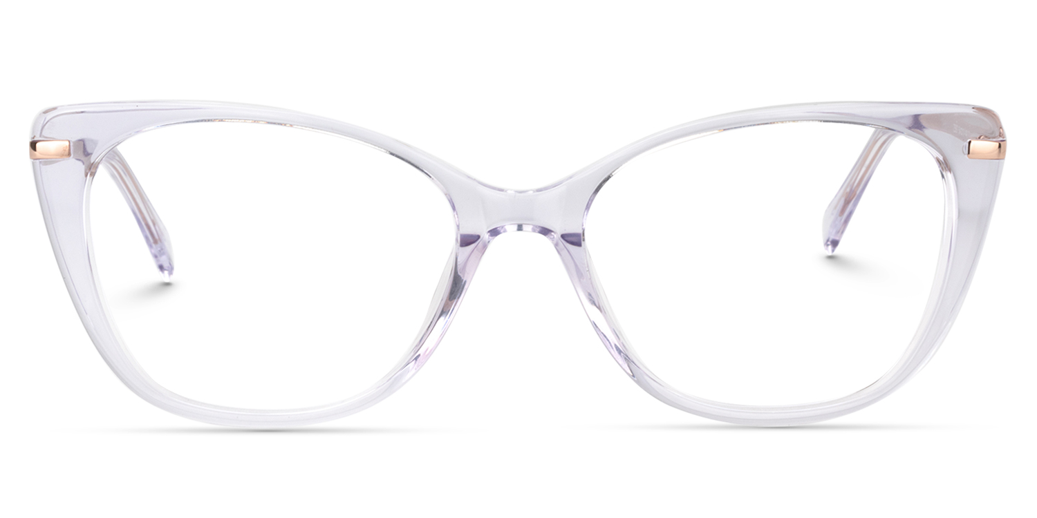 Helllila Kristall Cateye Brille Helllila
