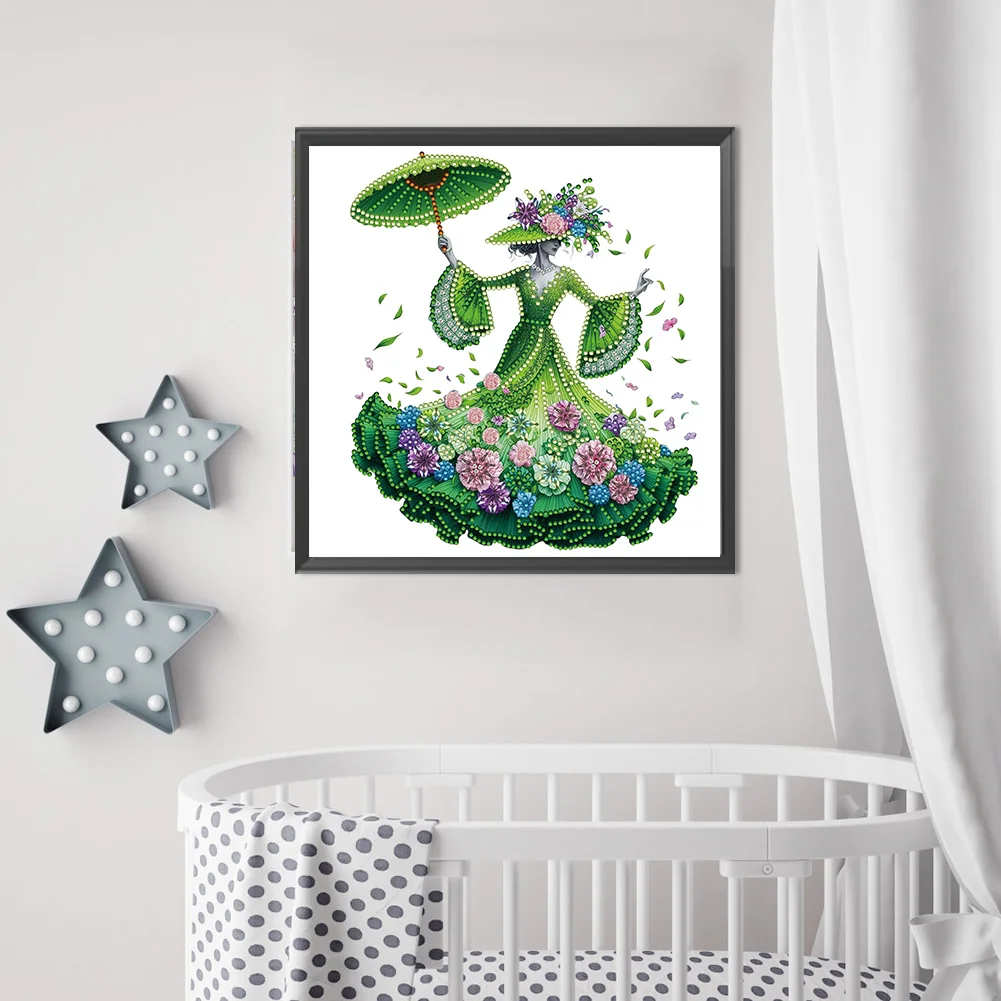 Diamond Painting - Partial Special Shaped Drill - Elegant Lady(Canvas|30*30cm)
