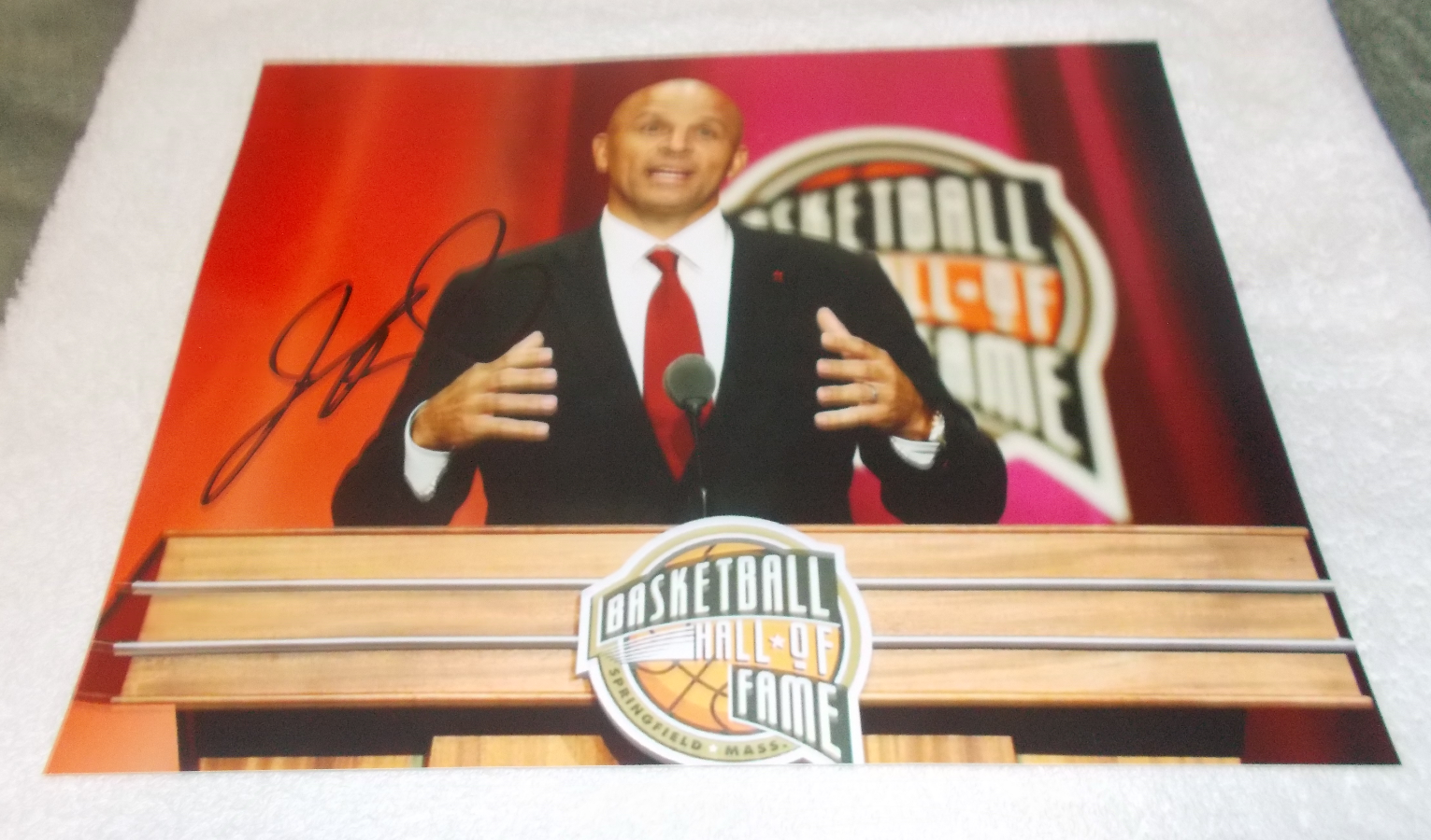 Jason Kidd Hall of Fame SIGNED AUTOGRAPHED 8x10 Photo Poster painting COA Dallas Mavericks Suns