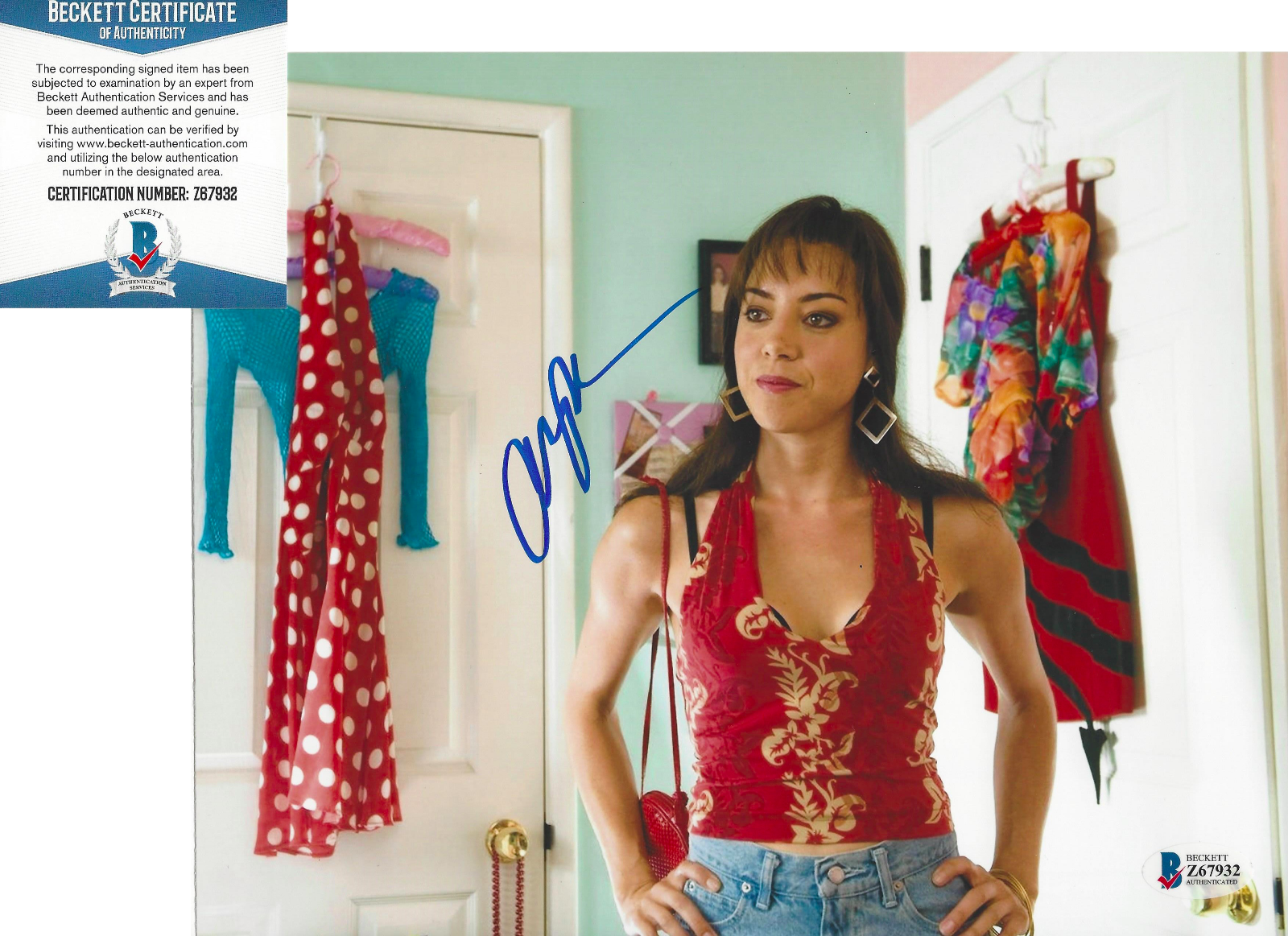 AUBREY PLAZA SIGNED 'THE TO DO LIST' 8x10 MOVIE Photo Poster painting ACTRESS B BECKETT COA BAS