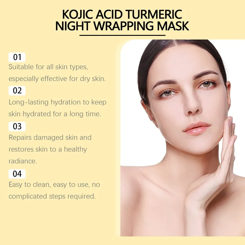 Last Day 49% OFF🔥Kojic Acid Turmeric Night Wrapping Mask
