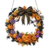 Diamond Painting Acrylic Halloween Pumpkin Wreath Hanging Pendant Kit for Decoration