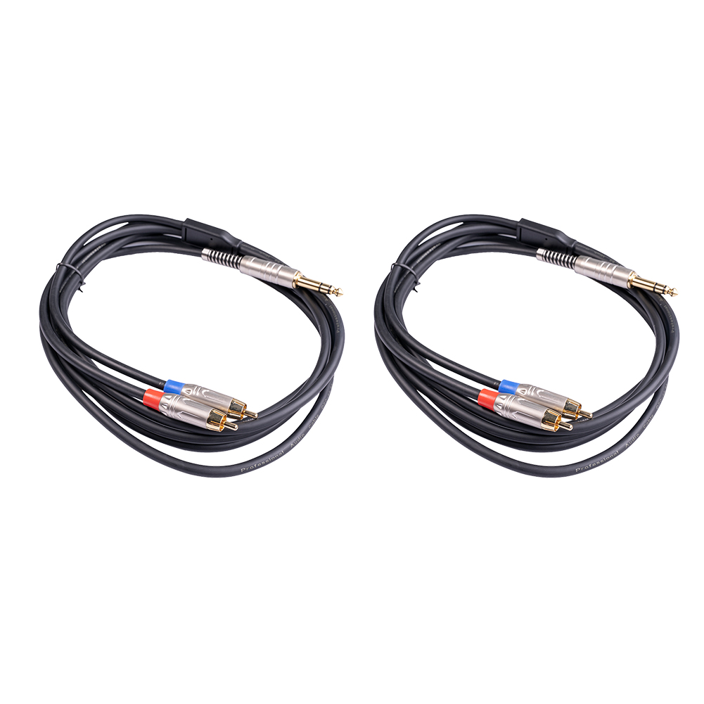 

Stereo Mono Jack 6.35mm Male to 2 RCA Audio Cable HiFi Music Speaker Mixer, 3m, 501 Original