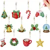 12pcs Christmas Atmosphere Double-Sided DIY Diamond Painting Keychain Kit