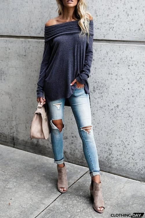 Solid Dew Shoulder T-shirt